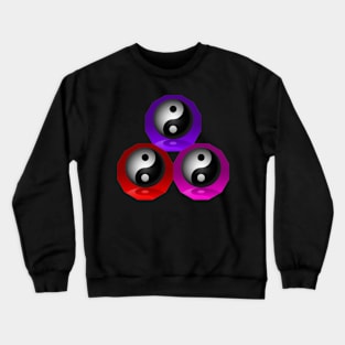 Yin Yang Triangle - Purple, Pink and Red Crewneck Sweatshirt